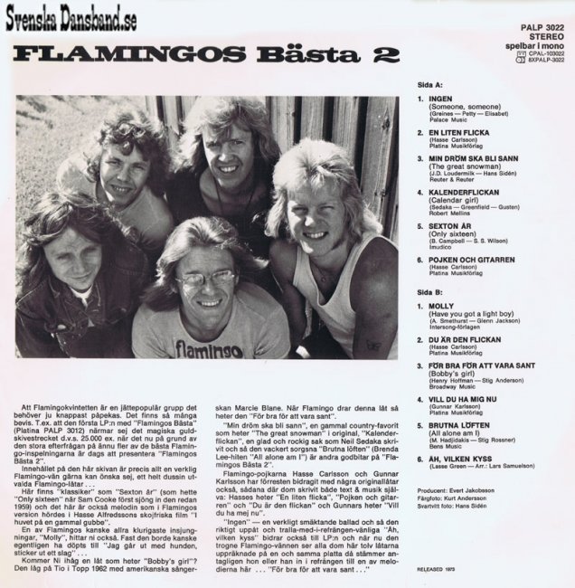 FLAMINGOKVINTETTEN LP (1973) "Flamingos Bsta 2" B