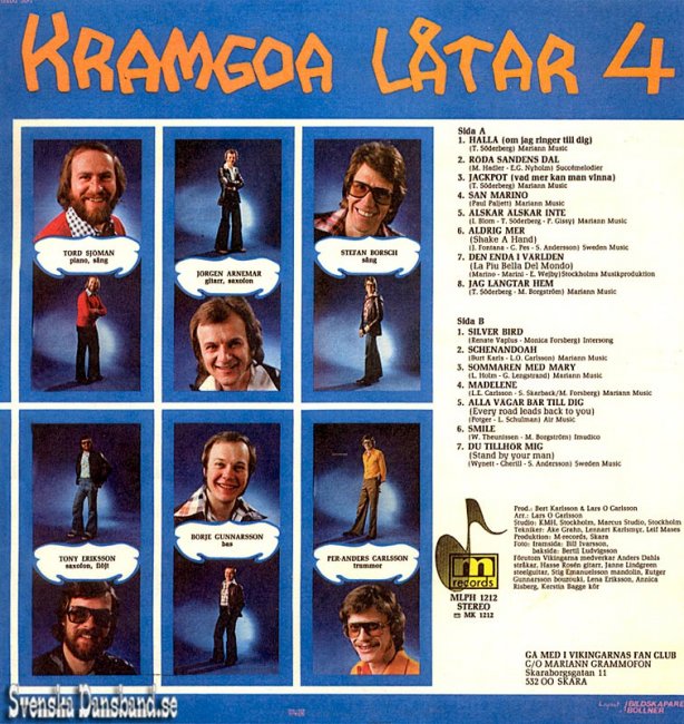 VIKINGARNA LP (1977) "Kramgoa ltar 4" B