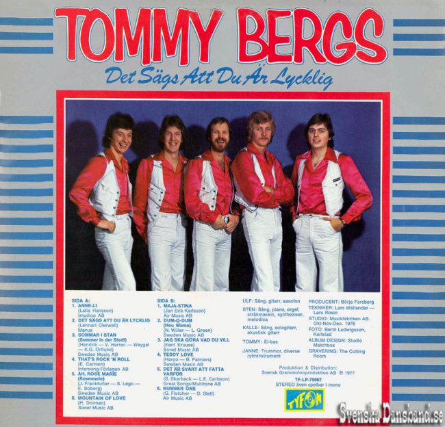 TOMMY BERGS LP (1977) "Det sgs att du r lycklig" B