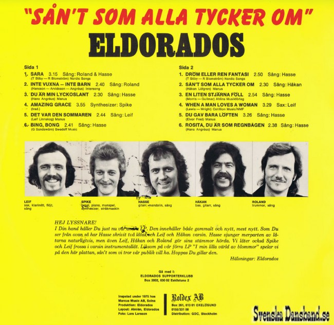 ELDORADOS LP (1975) "Sn't som alla tycker om" B